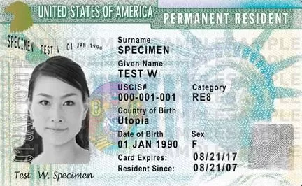 Thông tin trên thẻ xanh Mỹ